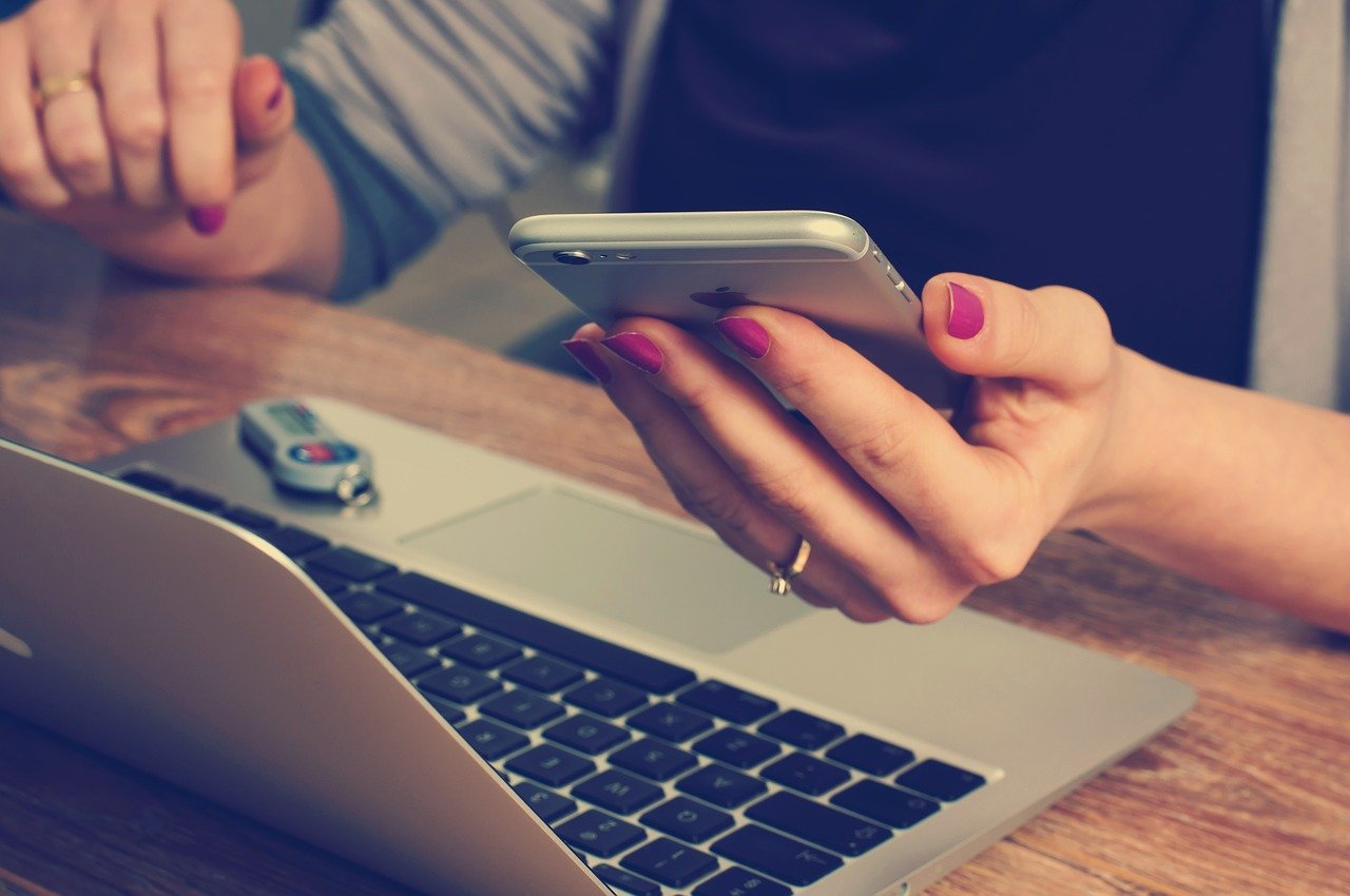 a woman on her mobile phone