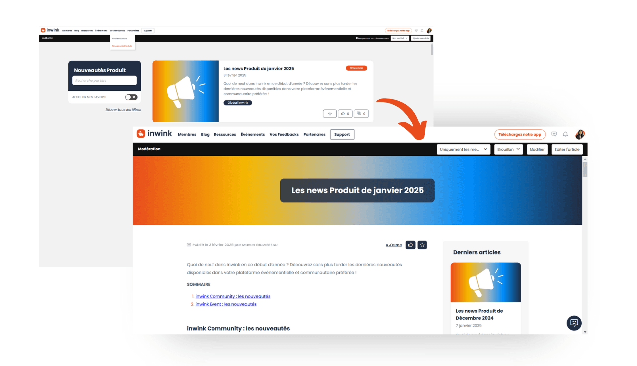 créer une communauté - infos produit