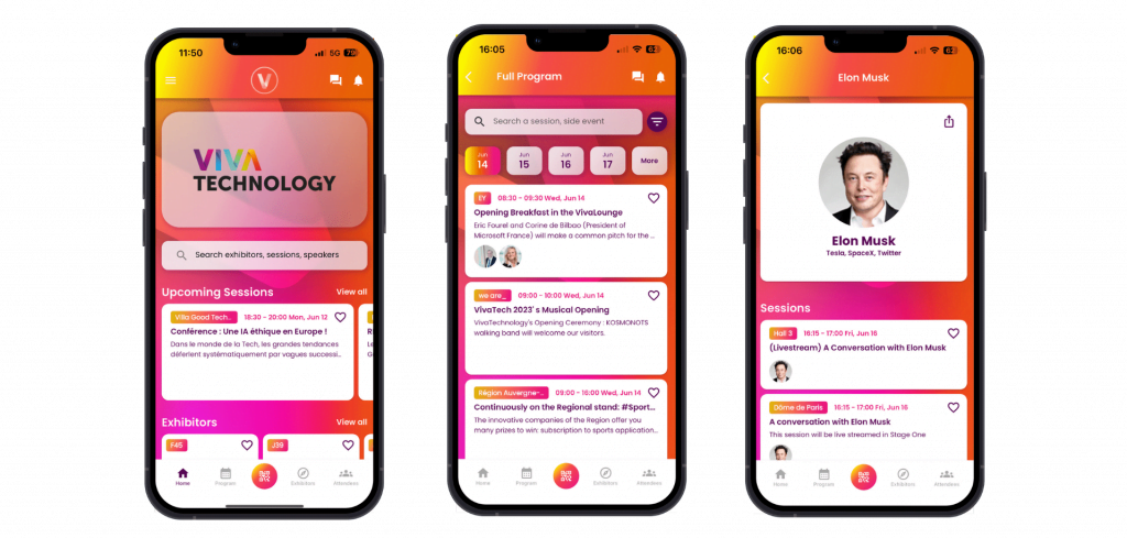 inwink Mobile app : application événementielle officielle de Vivatech