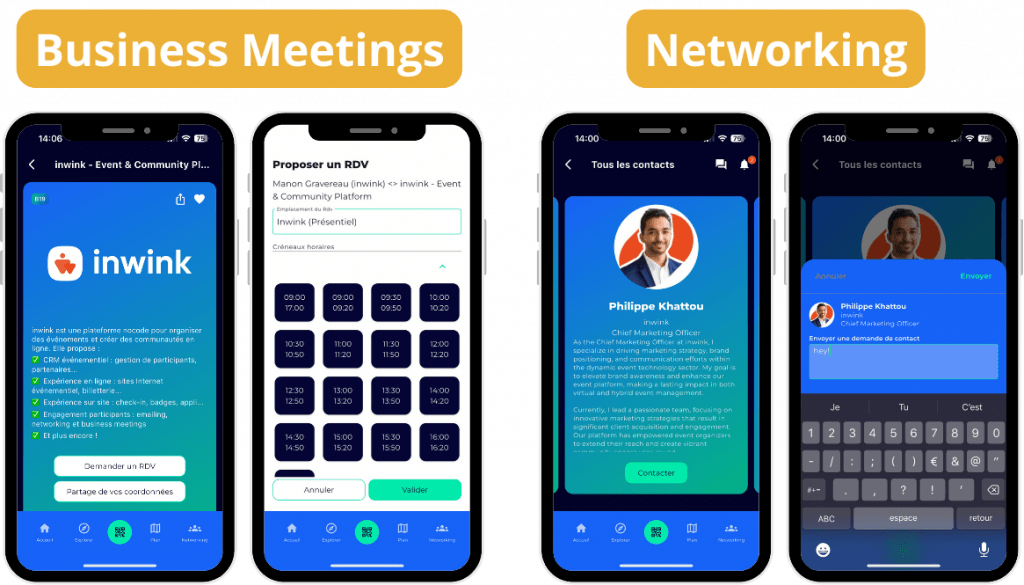 Application pour son événement - networking