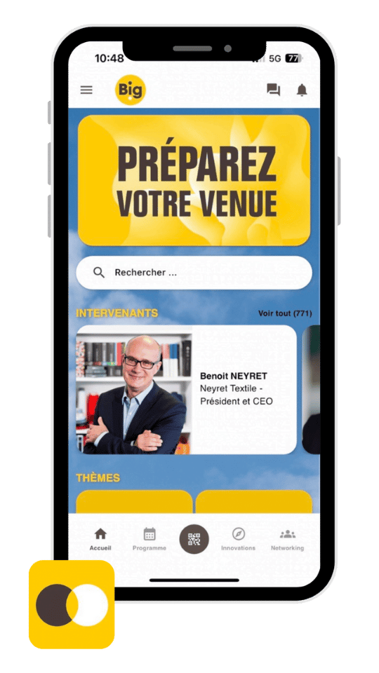 Application événementielle utilisée par le salon BIG Bpifrance