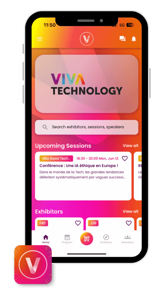 Application événementielle utilisée par le salon Vivatech