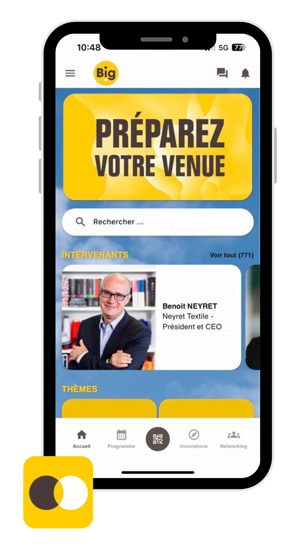 Application événementielle utilisée par le salon BIG Bpifrance