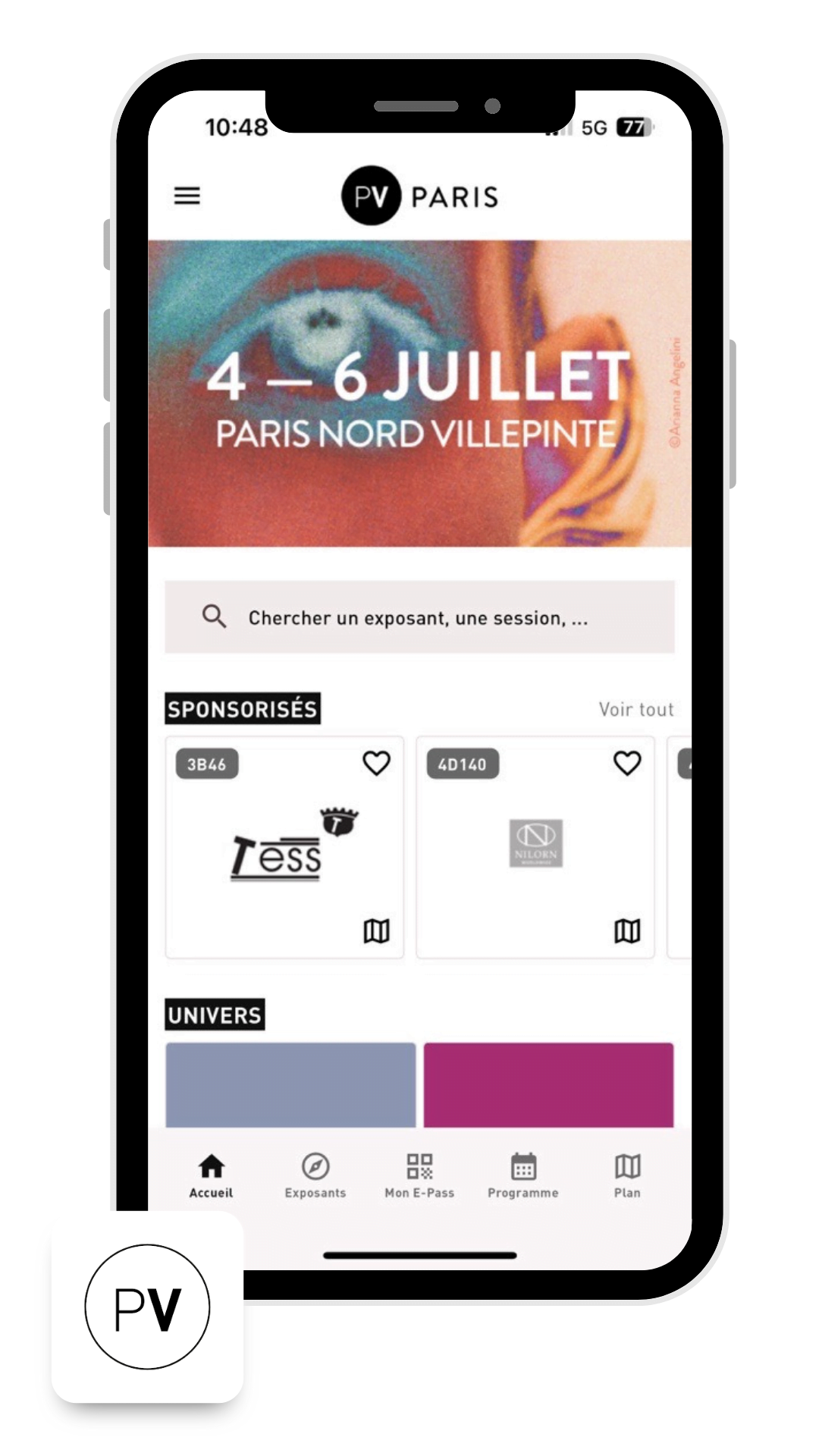 Application événementielle utilisée par le salon Première Vision