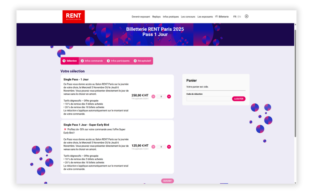 Parcours participant - billetterie
