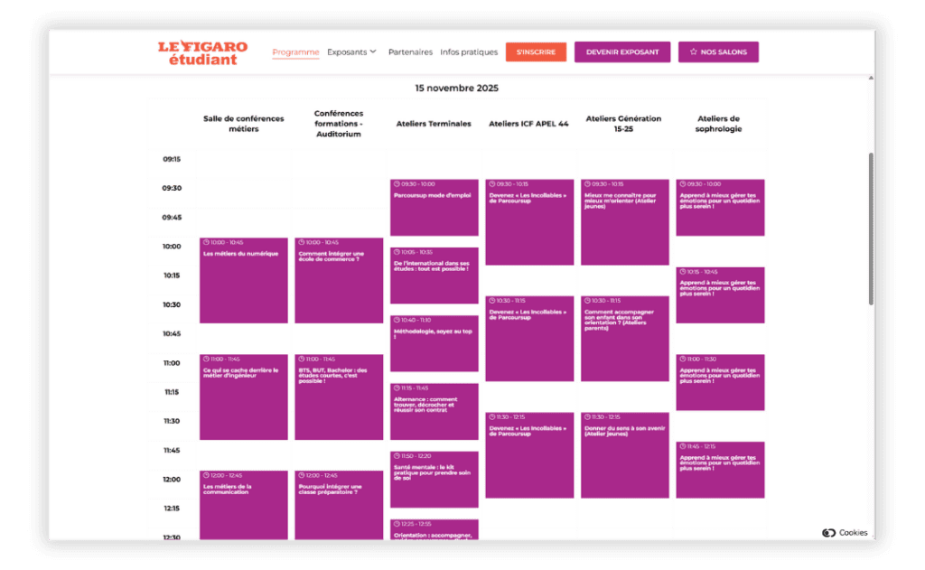 salons dédiés à l’orientation - programme